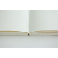 Close-up of a white book with a gold binding on a white background